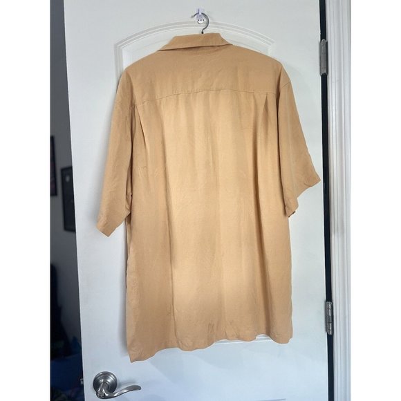 Tommy Bahama Shirt Orange Button Front 100% Silk Short Sleeve Tropical XL - Picture 12 of 12
